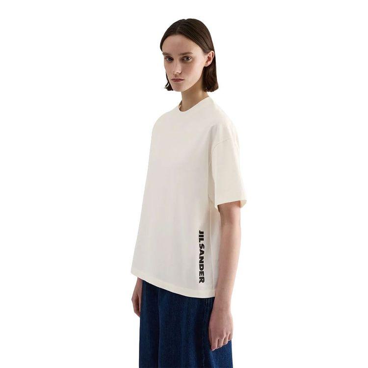 JIL SANDER mliječno bijela ženska majica sa logo printom