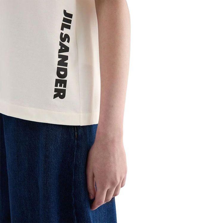 JIL SANDER mliječno bijela ženska majica sa logo printom