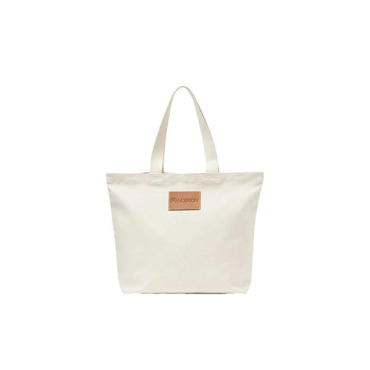 JW ANDERSON Canvas Tote bež pletena tašna sa graficima