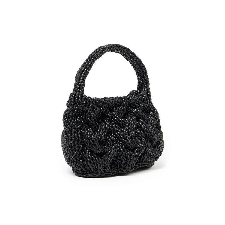 JW ANDERSON Small Cable Knit crna kožna ženska tašna 