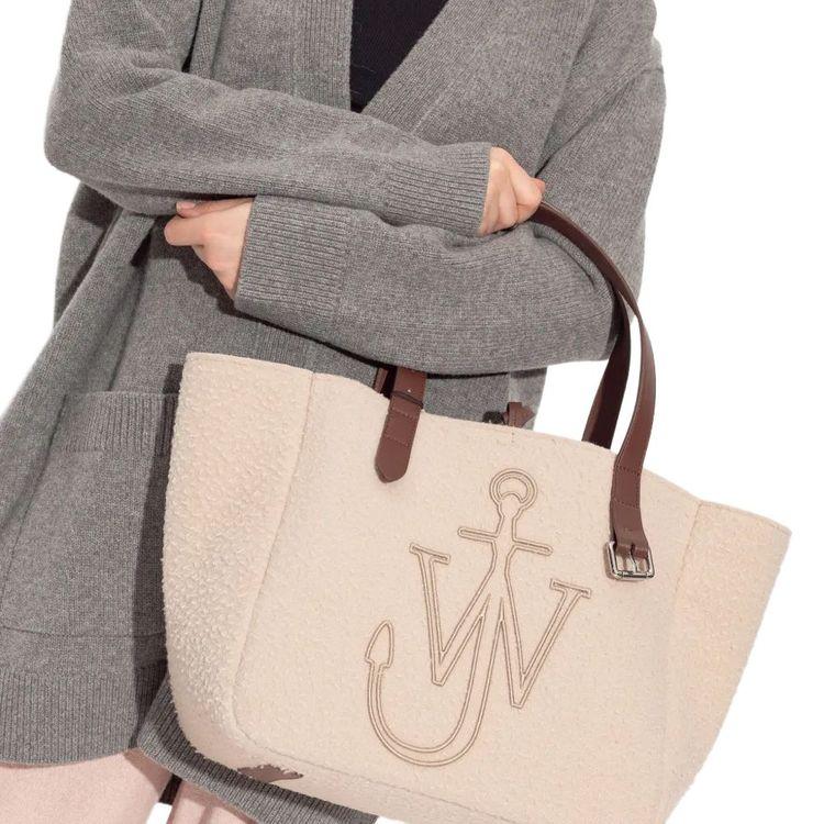 JW ANDERSON bež vunena tašna sa braon kožnim ručkama