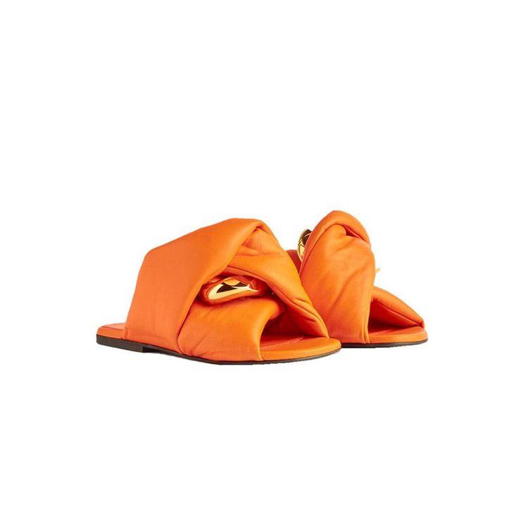 JW ANDERSON narandžaste ženske papuče sa zlatnom alkom