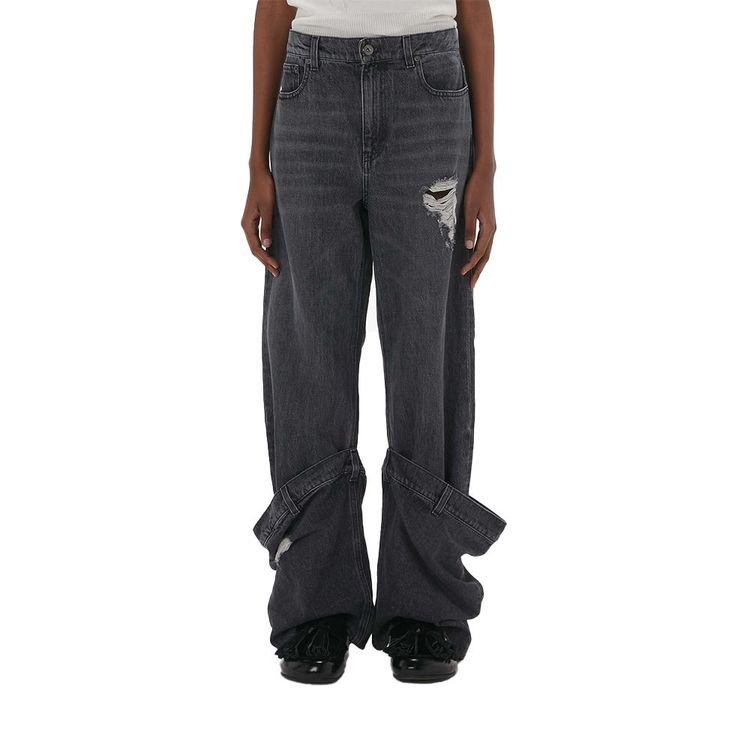 JW ANDERSON Bucket Jeans sive teksas ženske farmerice