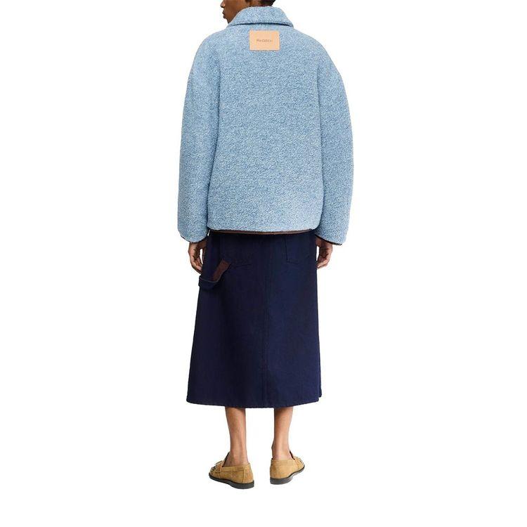 JW ANDERSON svijetlo plava ženska jakna sa kožnim detaljima