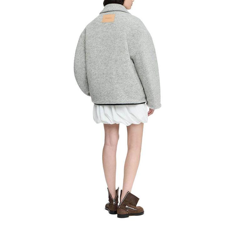 JW ANDERSON svijetlo siva ženska jakna sa kožnim detaljima