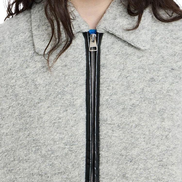 JW ANDERSON svijetlo siva ženska jakna sa kožnim detaljima