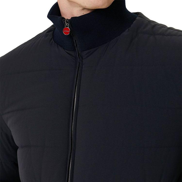 KITON teget muška jakna sa pletenom kragnom