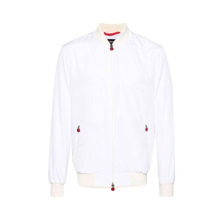 KITON bijela muška bomber jakna sa bež ranflama