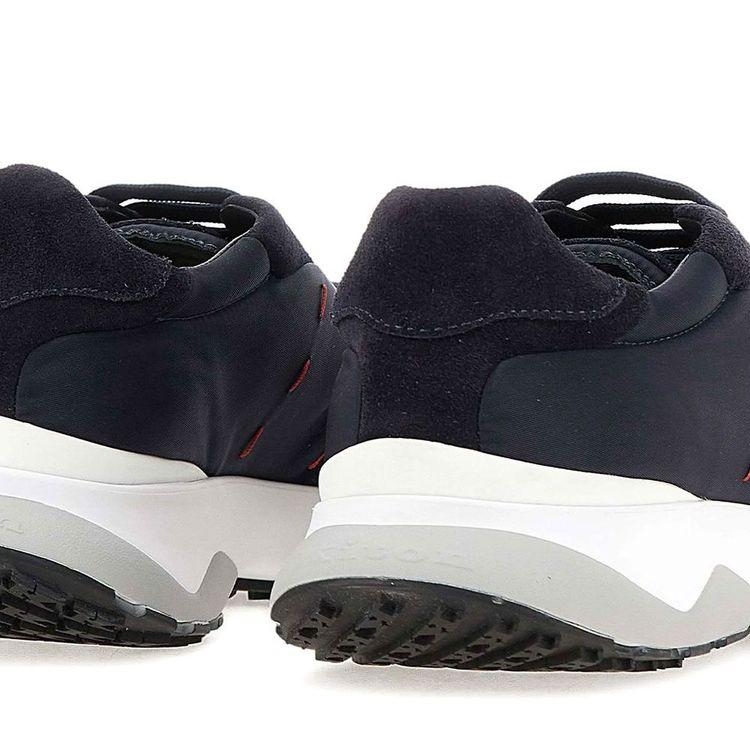 KITON teget muške patike od antilopa sa crvenim štepom 