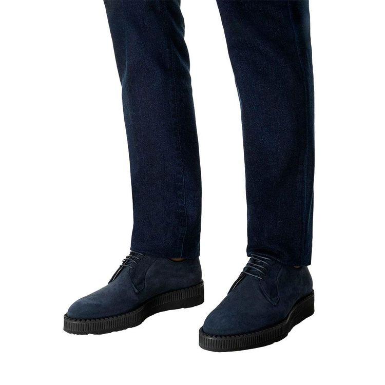 KITON teget muške cipele od prevrnuite kože