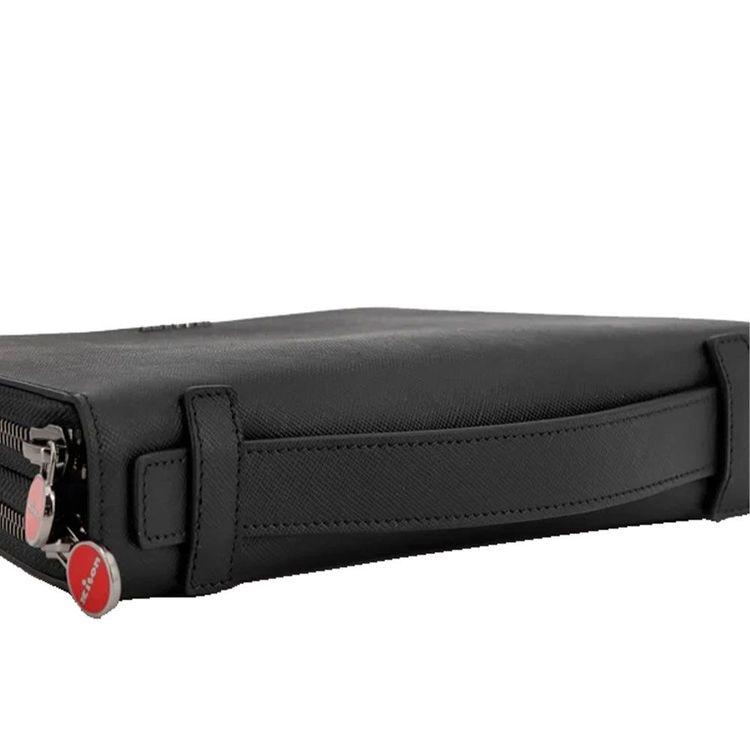 KITON crna muška torba sa dva rajfešlusa