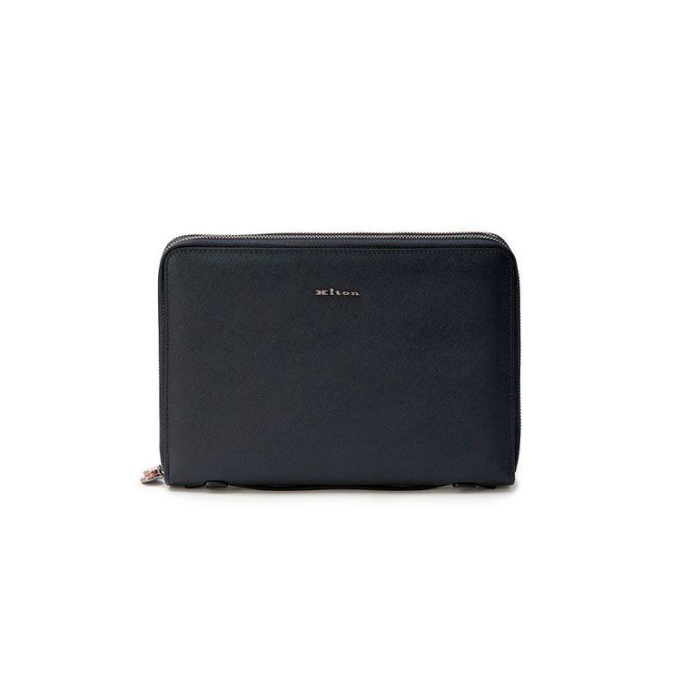 KITON teget muška torba sa dva rajfešlusa