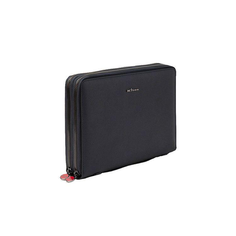 KITON teget muška torba sa dva rajfešlusa