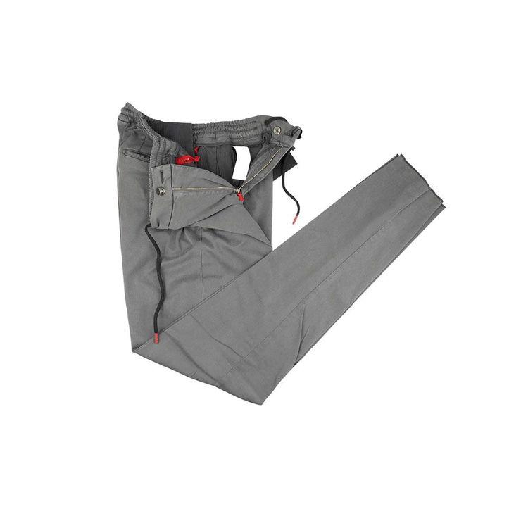 KITON sive muške pantalone sa lastikom u pojasu