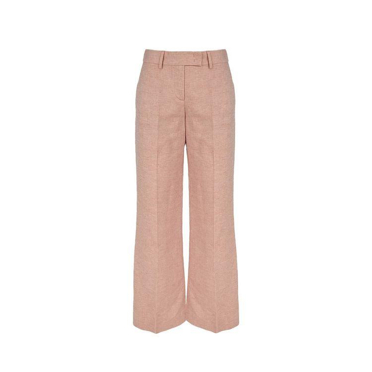 LORENA ANTONIAZZI boja breskve ženske široke lanene pantalone