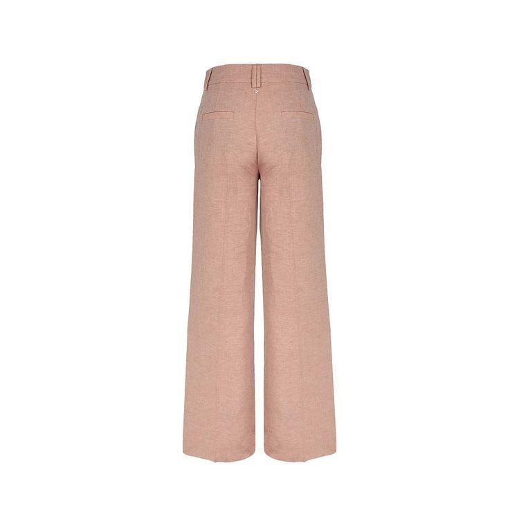 LORENA ANTONIAZZI boja breskve ženske široke lanene pantalone