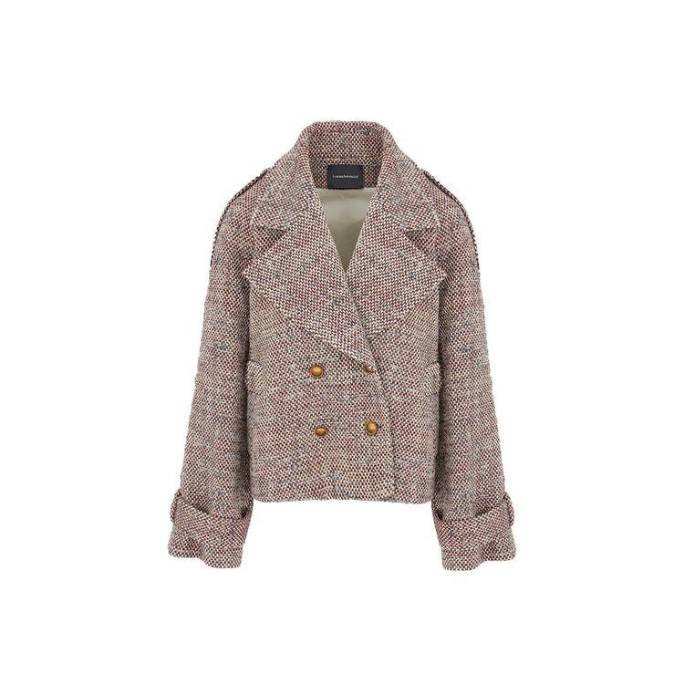 LORENA ANTONIAZZI bordo-bijelo-sivi ženski kaput