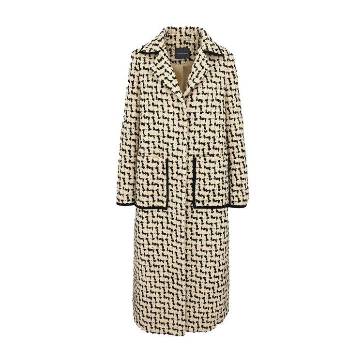 LORENA ANTONIAZZI bež ženski dugi kaput sa teksturom