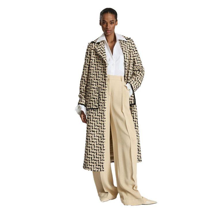 LORENA ANTONIAZZI bež ženski dugi kaput sa teksturom