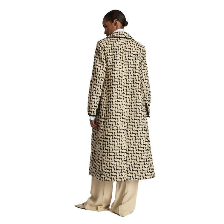 LORENA ANTONIAZZI bež ženski dugi kaput sa teksturom