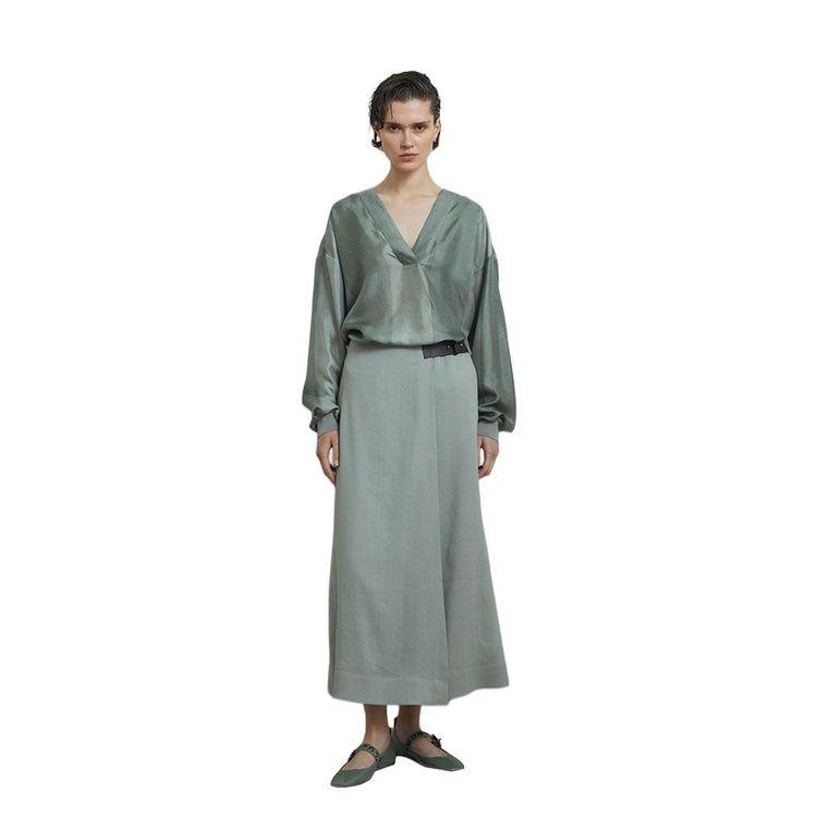 LORENA ANTONIAZZI zelena ženska bluza od svile