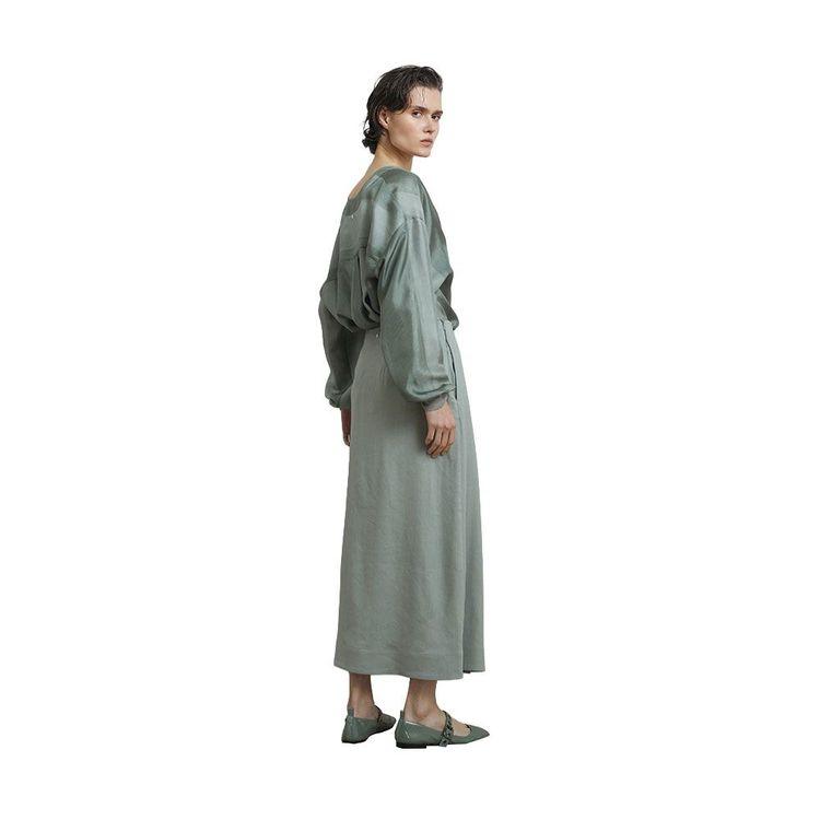 LORENA ANTONIAZZI zelena ženska bluza od svile