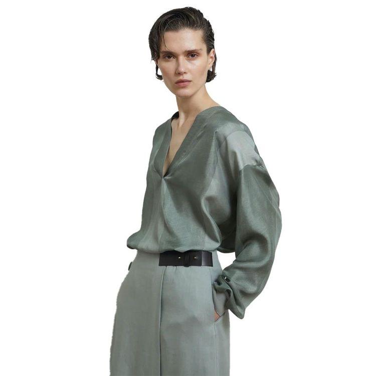 LORENA ANTONIAZZI zelena ženska bluza od svile