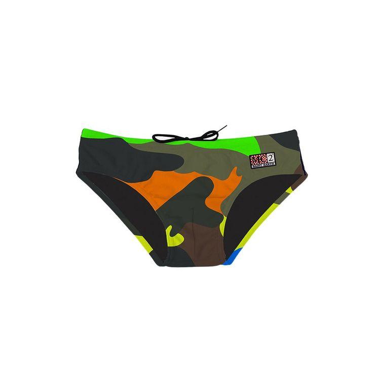 MC2 SAINT BARTH fluo-maslinasti dječiji kupaći