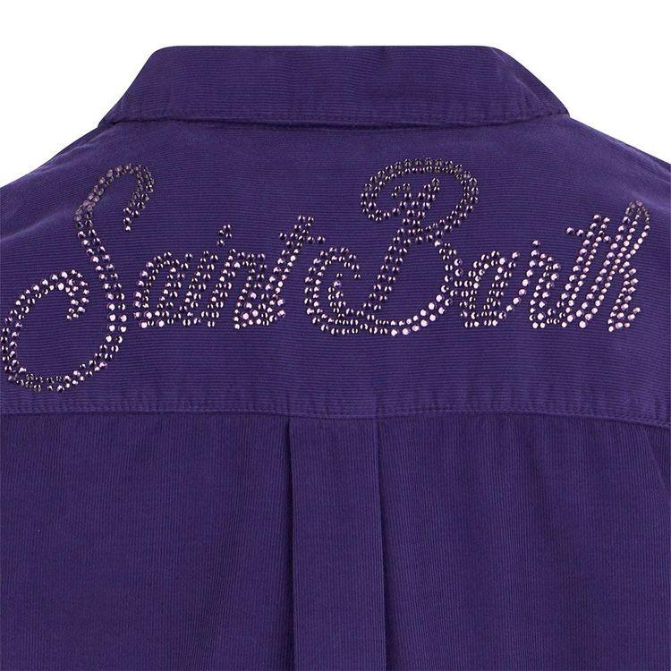 MC2 SAINT BARTH ljubičasta dječija košulja od somota