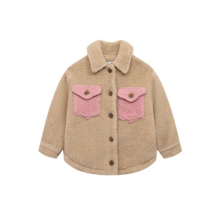 MC2 SAINT BARTH bež dječija jakna sa rozim džepovima