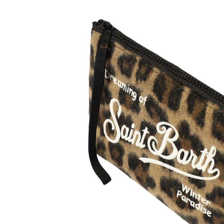 MC2 SAINT BARTH Aline leopard neseser od vještačkog krzna