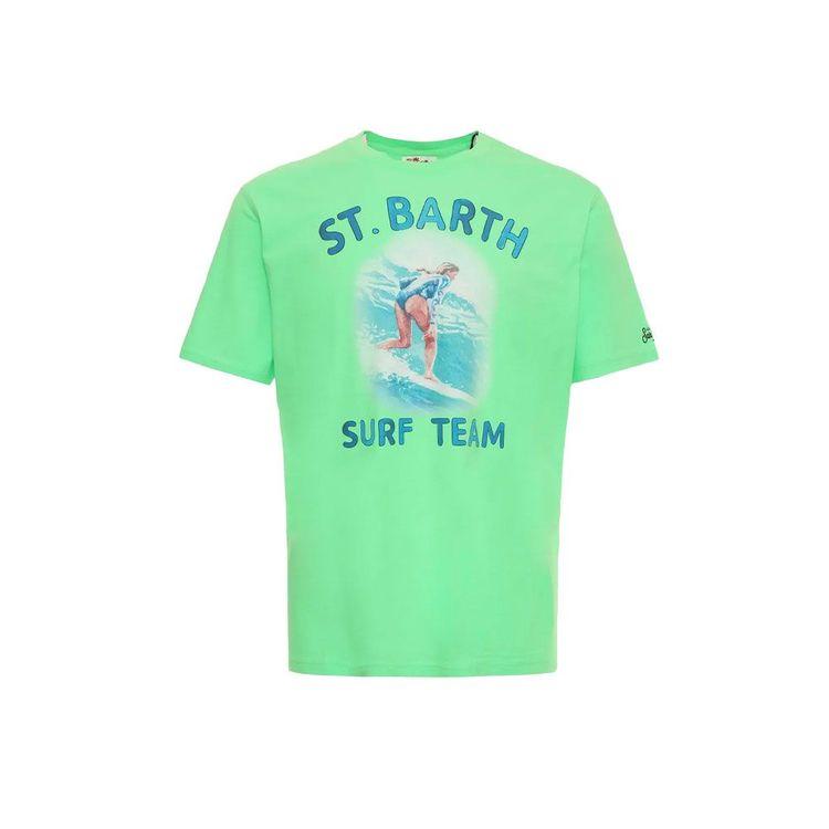 MC2 SAINT BARTH fluo zelena muška majica sa surf printom