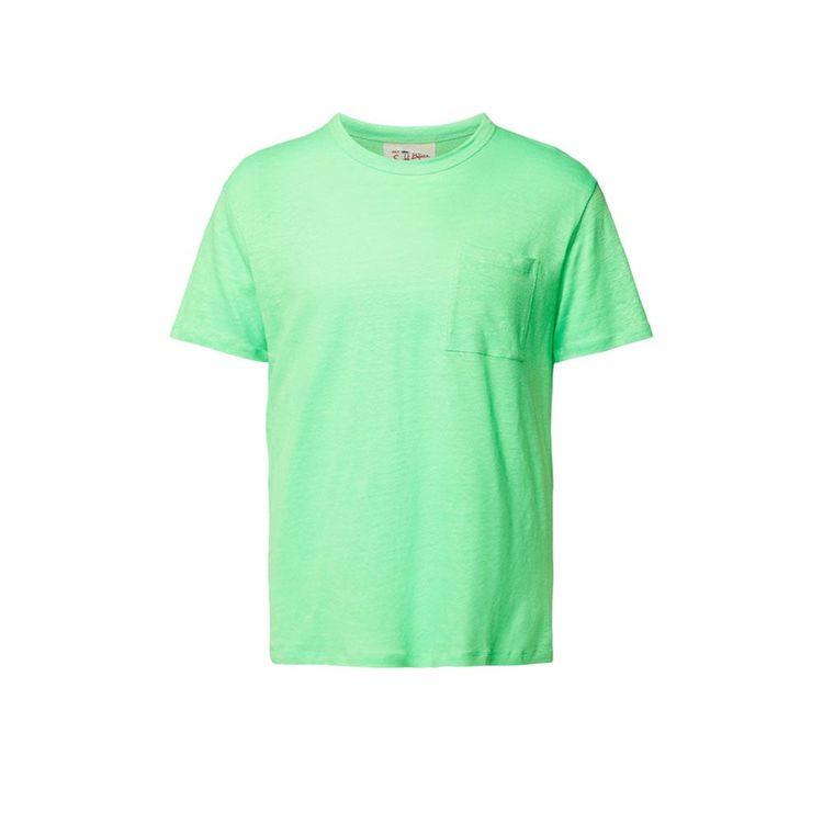 MC2 SAINT BARTH fluo zelena muška majica od lana