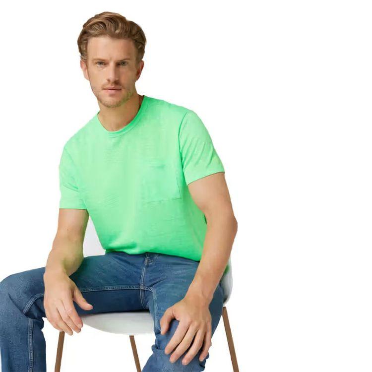 MC2 SAINT BARTH fluo zelena muška majica od lana