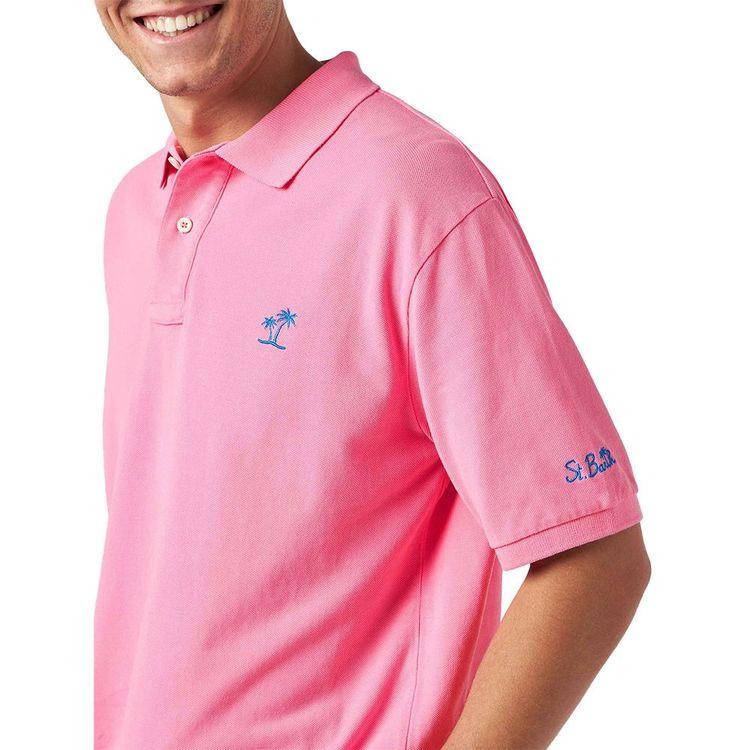 MC2 SAINT BARTH roza polo muška majica sa izvezenom palmom