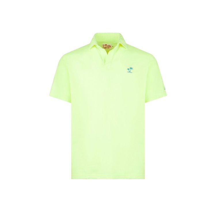 MC2 SAINT BARTH fluo-žuta polo muška majica sa izvezenom palmom