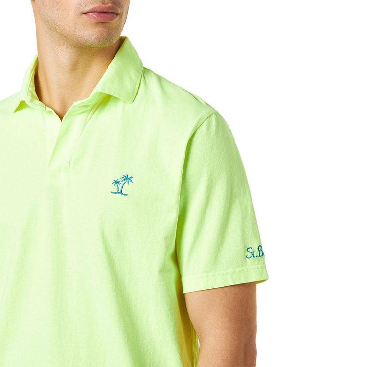 MC2 SAINT BARTH fluo-žuta polo muška majica sa izvezenom palmom