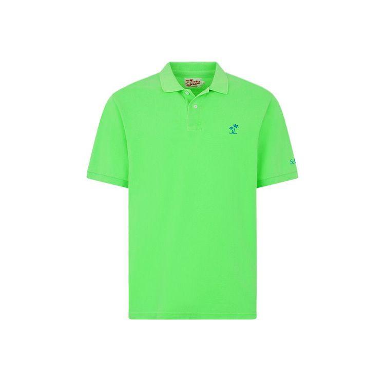 MC2 SAINT BARTH fluo-zelena polo muška majica sa izvezenom palmom