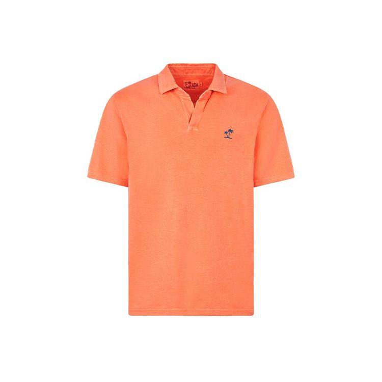 MC2 SAINT BARTH fluo-narandžasta polo muška majica sa izvezenom palmom