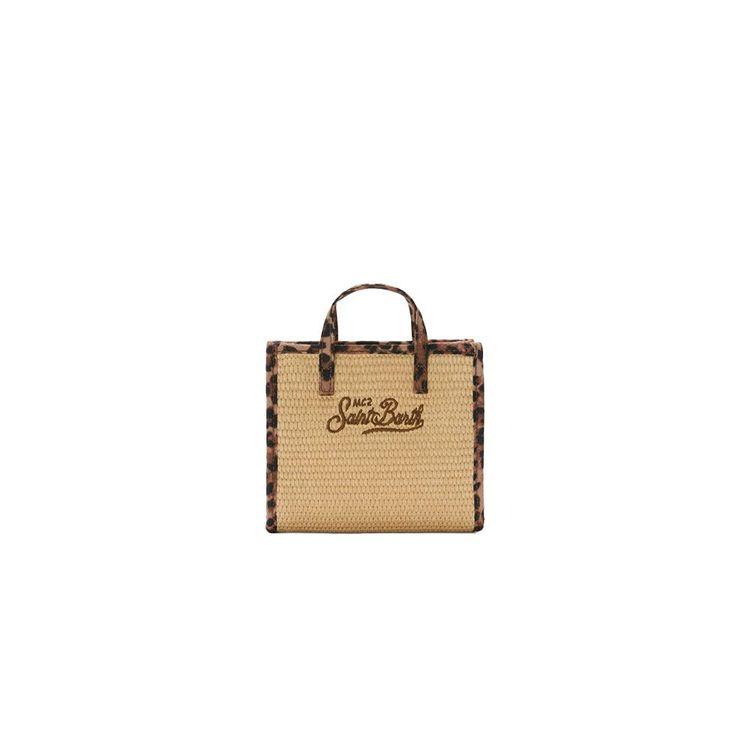 MC2 SAINT BARTH Vivivan bež mini torba sa leopard detaljima
