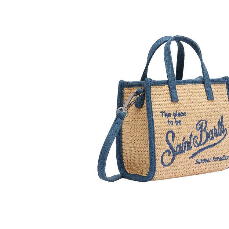 MC2 SAINT BARTH Vivivan bež mini torba sa denim detaljima