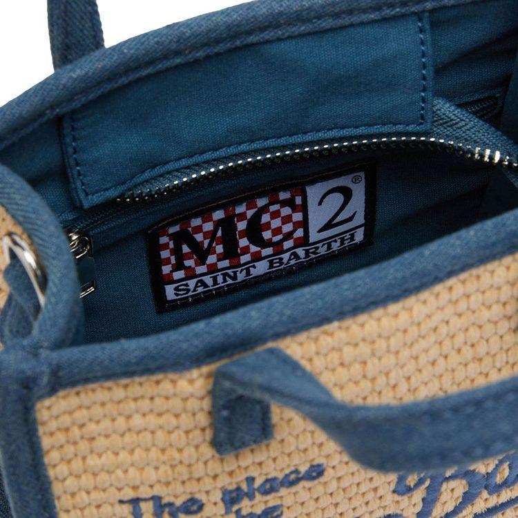 MC2 SAINT BARTH Vivivan bež mini torba sa denim detaljima