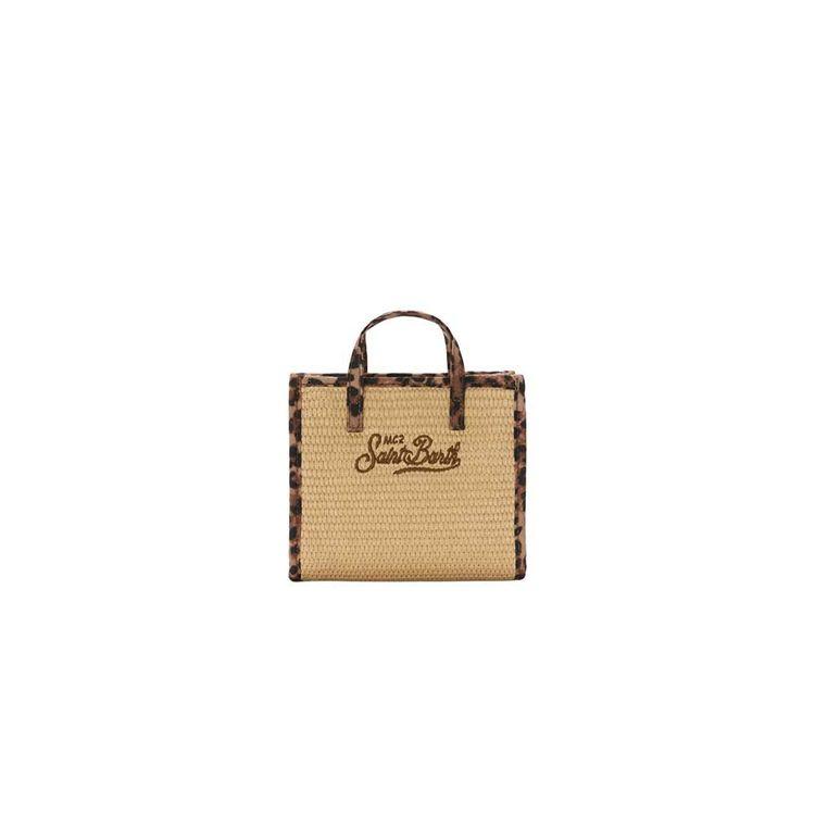 MC2 SAINT BARTH Vivian mini bež torba sa leopard detaljima