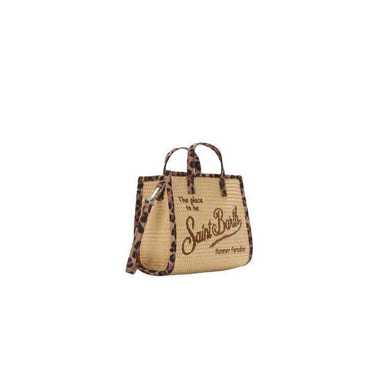 MC2 SAINT BARTH Vivian mini bež torba sa leopard detaljima