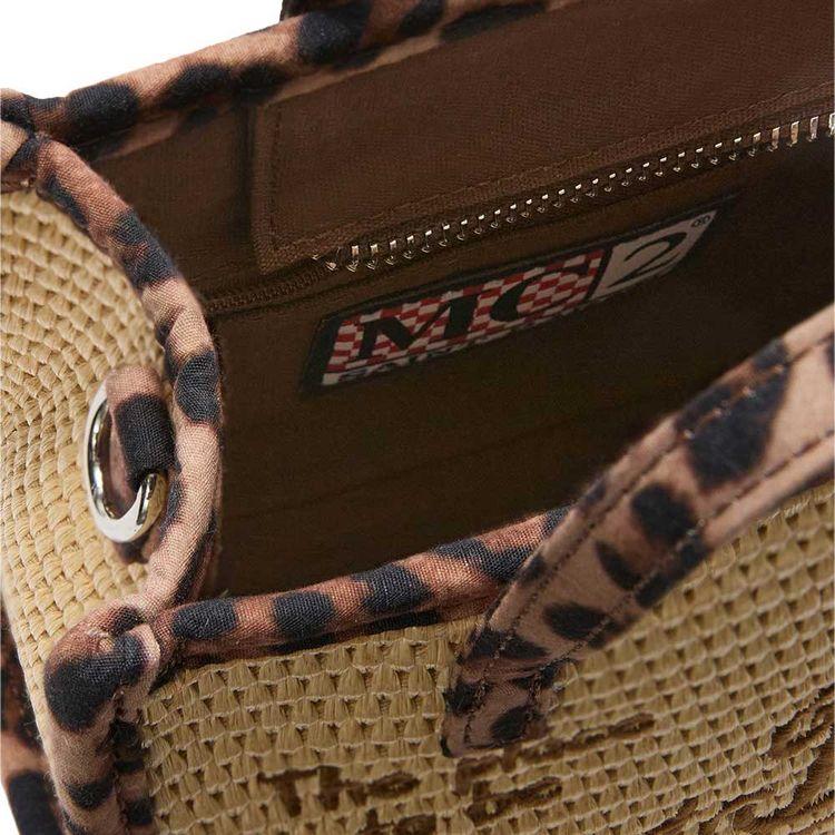MC2 SAINT BARTH Vivian mini bež torba sa leopard detaljima