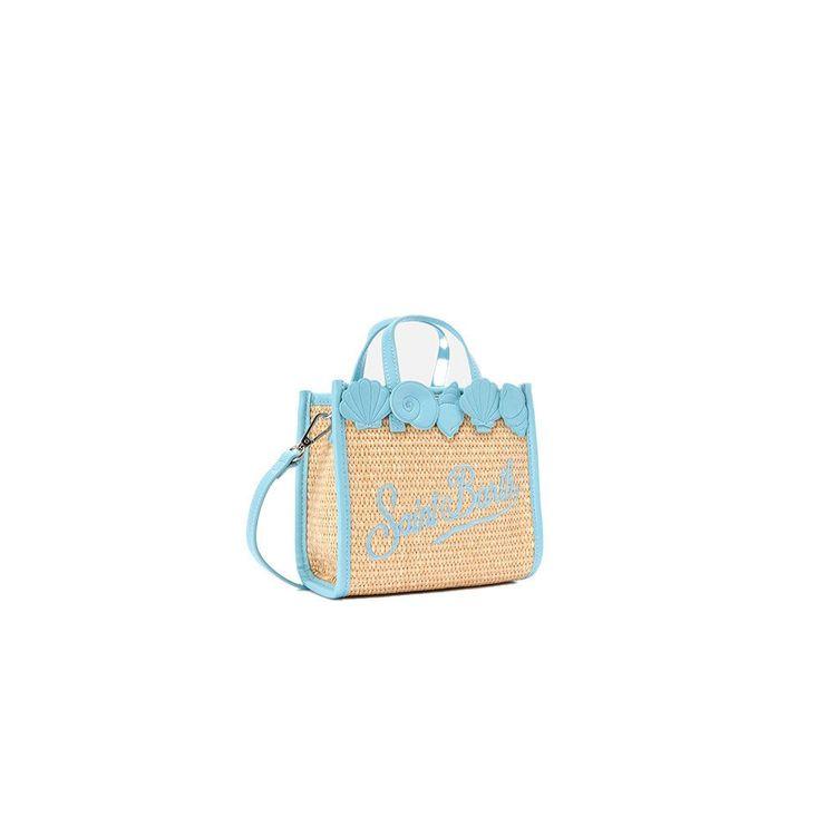 MC2 SAINT BARTH Vivian bež mini torba sa svijetloplavim detaljima