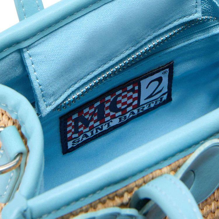 MC2 SAINT BARTH Vivian bež mini torba sa svijetloplavim detaljima
