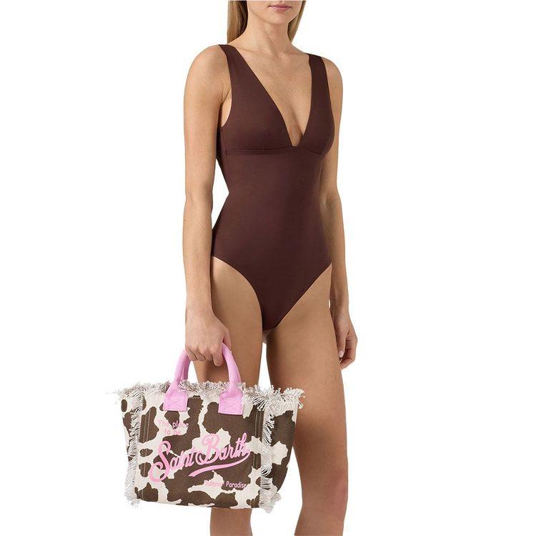 MC2 SAINT BARTH Colette cow print lanena torba