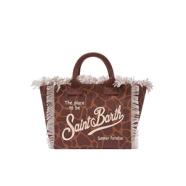 MC2 SAINT BARTH Colette žirafa print lanena torba
