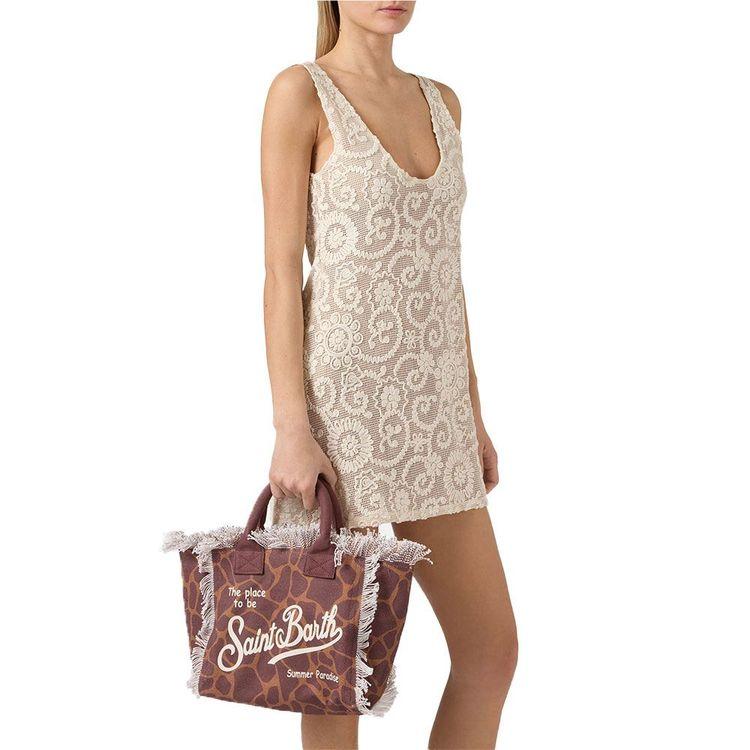 MC2 SAINT BARTH Colette žirafa print lanena torba